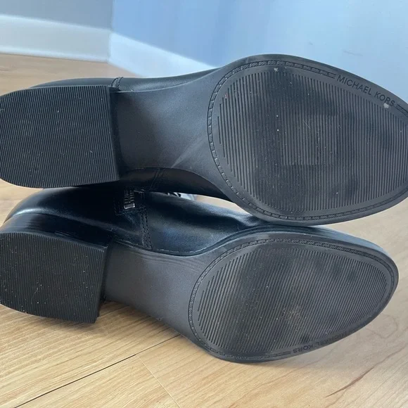 michael KORS Ryan Leather Black Riding Knee Boots - Picture 9 of 14